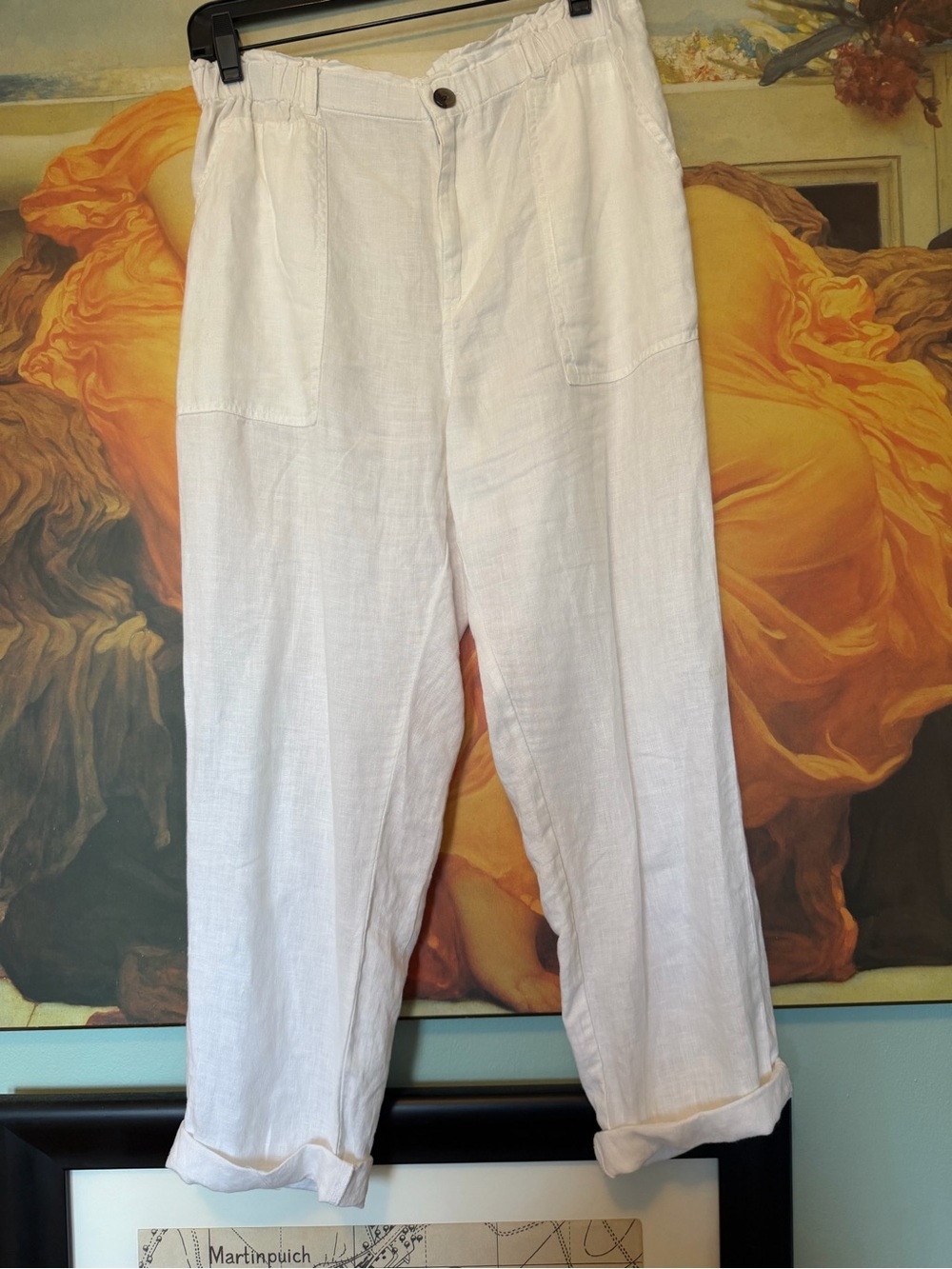 Lou & Grey white linen pants